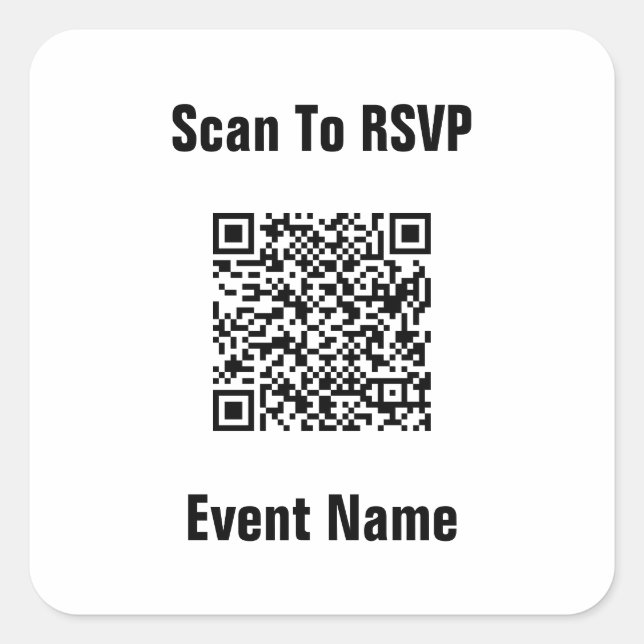 QR-Codevorlage in UAWG-Ereignisname scannen Quadratischer Aufkleber (Vorderseite)