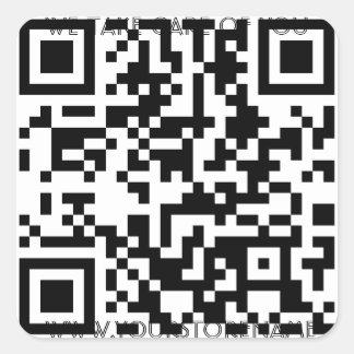 QR-Codevorlage mit beliebigem Text Quadratischer Aufkleber
