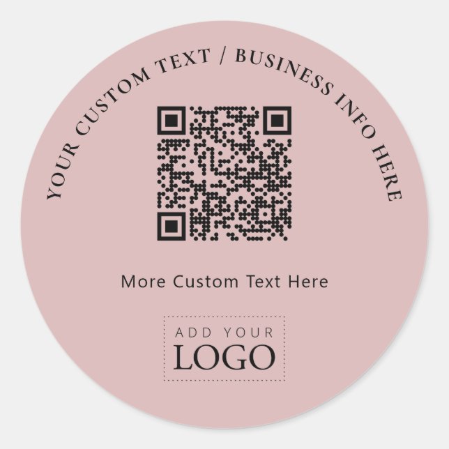 QR-Codewerbung für einfache Rose Runder Aufkleber (Vorderseite)