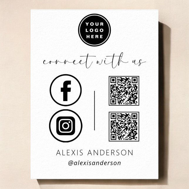 QR Connect mit US Business Logo Social Media Poster (Von Creator hochgeladen)