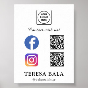 QR Connect Social Media Business Brand Anzeige  Poster
