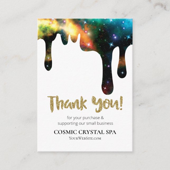 *~* QR COSMIC TROPFEN DANK IHNEN LOGO Review AP8 Begleitkarte (Vorderseite)