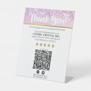 *~* QR DANK SIE ÜBERPRÜFEN Pastel Glitzer AP8 Sockelschild