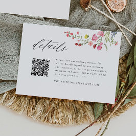 QR Details zum Whimsical Garden Floral Wedding Begleitkarte