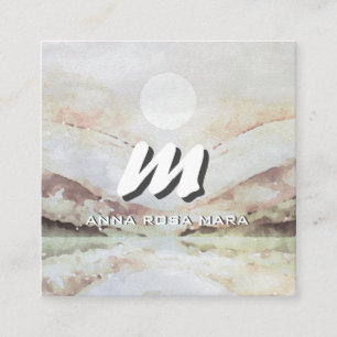 *~* QR Eggpflanze Abstrakt Landschaft Natur AP93 Quadratische Visitenkarte