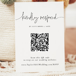 QR Elegant Calligraphy Wedding Response Card UAWG Begleitkarte
