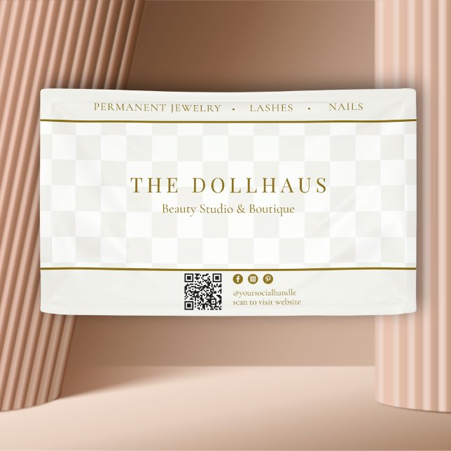 QR-Ereignisanzeige für neutrale Checkerboard-Busin Banner (Von Creator hochgeladen)