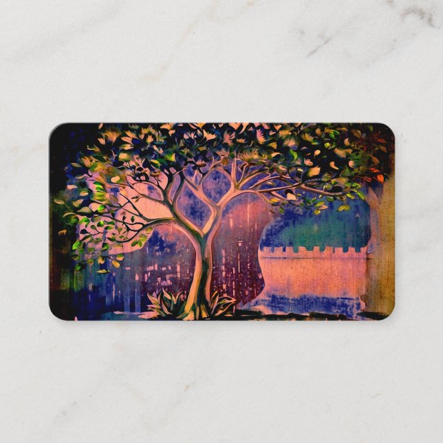 *~* QR Fantasy Ethereal TREE AP82 Business Card Visitenkarte (Vorderseite)