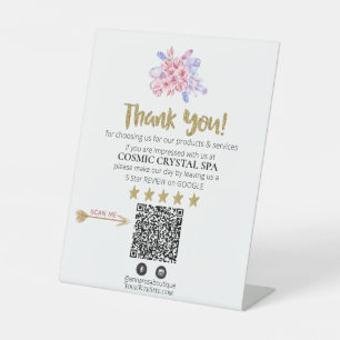 *~* QR FLORAL CRYSTAL Review Logo DANK IHNEN AP8 Sockelschild