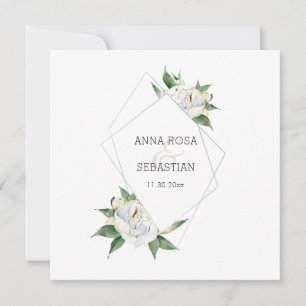 *~* QR Floral RSVP Rahmen AR15 Pfingstrose Hochzei Einladung
