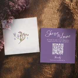 QR Foto Aktie Fall Wildblume Monogramm Begleitkarte