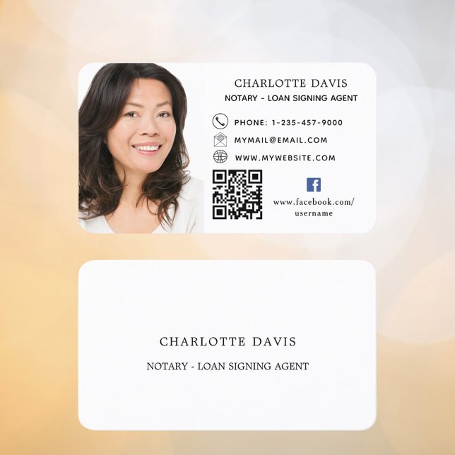 QR-Foto Facebook-Symbol weiß Visitenkarte (Von Creator hochgeladen)