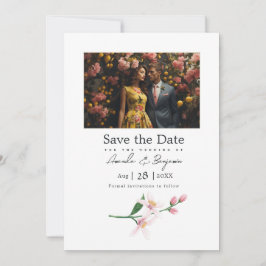 QR-Foto für botanisches Hochzeitsstichtum Save The Date