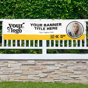 QR-Foto für Geschäftslogos im Freien Gelb Banner