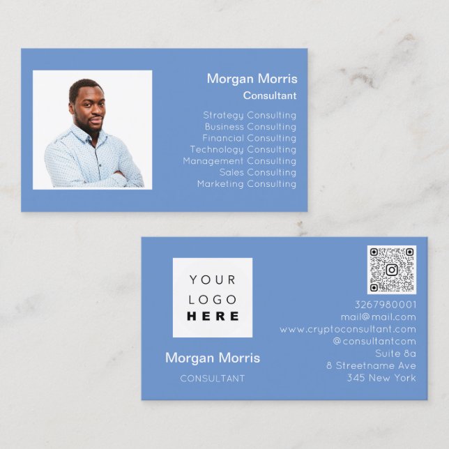 QR-Foto-Logo Beruflich Name des Unternehmens Visitenkarte (Vorne/Hinten)
