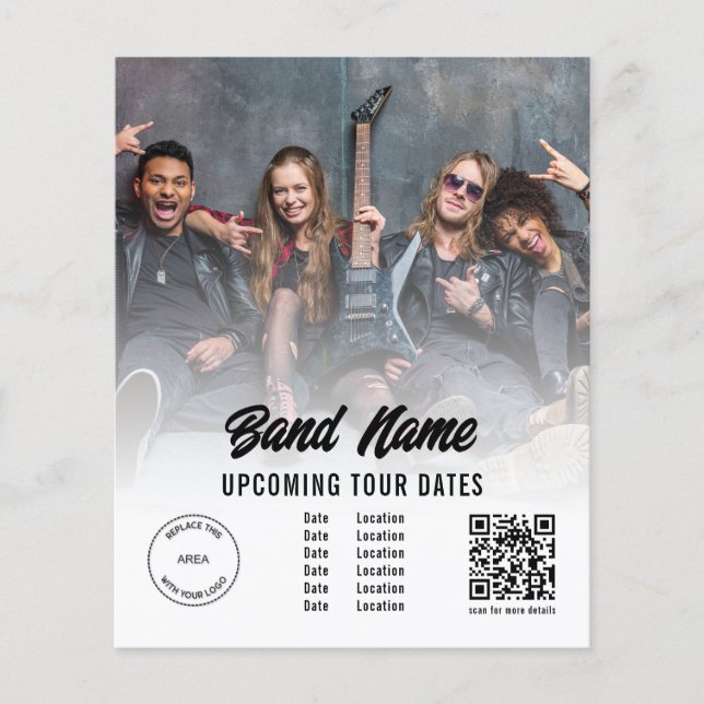 QR-Foto-Logo für benutzerdefinierte Band Gigs Tour Flyer (Vorne)