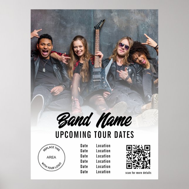 QR-Foto-Logo für benutzerdefinierte Band Gigs Tour Poster (Vorne)