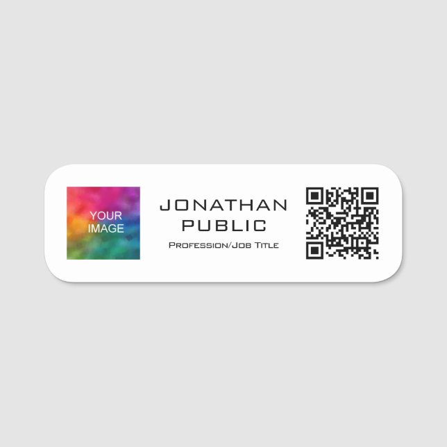 QR-Foto-Mitglied oder Firmenlogo hier Namensschild (Vorderseite)