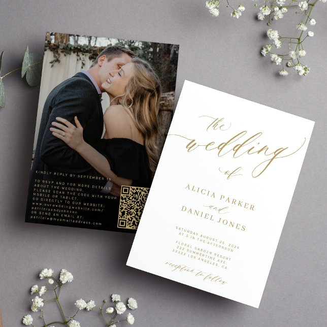 QR-Foto Moderne Goldhochzeit Einladung (Von Creator hochgeladen)