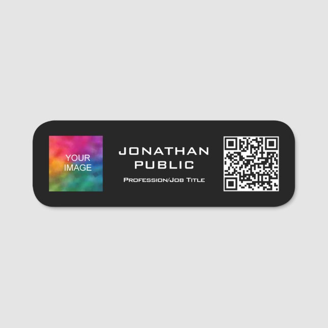 QR-Foto oder Firmenlogo hier Namensschild (Vorderseite)