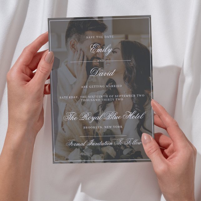 QR-Foto-Overlay für Schwarze Elegante Save The Date (Von Creator hochgeladen)