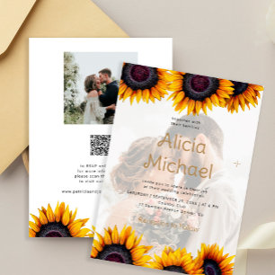 QR-Foto-Overlay-Sonnenblume in einer Hochzeit Einladung