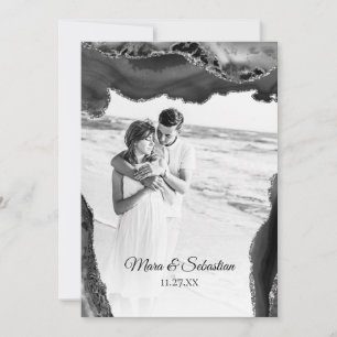 *~* QR FOTO UAWG AR13 AGATE Black Wedding Invi Einladung