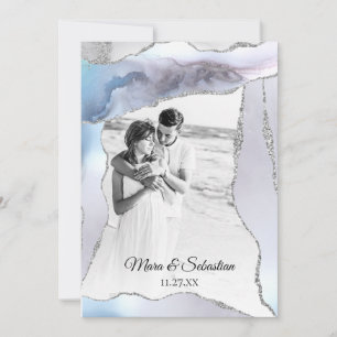 *~* QR FOTO UAWG AR13 AGATE Pearl Wedding in Einladung