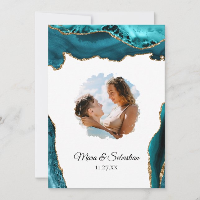*~* QR - FOTO - UAWG AR13 AGATE Wedding Invitat Einladung (Vorderseite)
