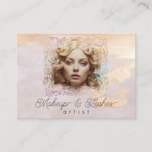 *~* QR Girly Beige Peach Pastel Visitenkarte