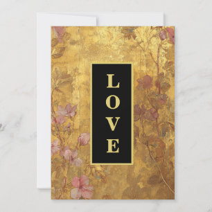 *~ QR Gold LIEBE AR66 RSVP Vintage Hochzeitseinlad Einladung