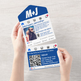 QR-Hochzeit in modernen sozialen Medien All In One Einladung