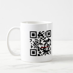 "QR ich SICHERE" schwarze Tasse
