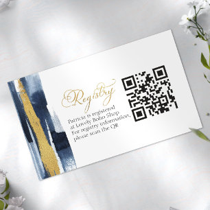 QR-Karte für Brautpartys   Abstraktes Blau Begleitkarte