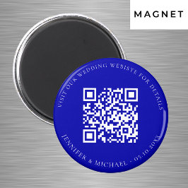 QR-Kennziffern der Hochzeitwebsite uAwg Royalblau Magnet