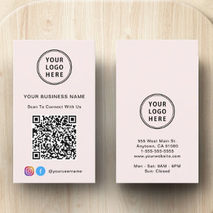 QR-Kode für Werbemotive Rosa Visitenkarte