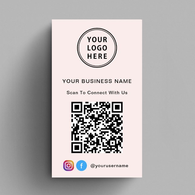 QR-Kode für Werbemotive Rosa Visitenkarte (Capture attention, make connections, and leave a lasting impression with our modern QR business card)
