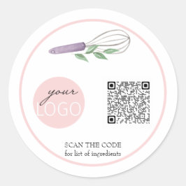 QR-Kodex - "Food Business Pink" Runder Aufkleber