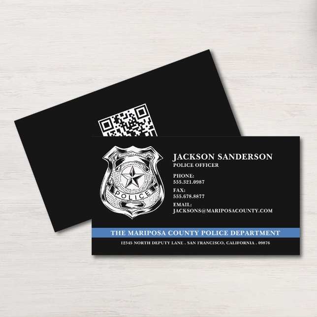 QR-Kodex für Rechtsdurchsetzung durch die Zollabte Visitenkarte (Custom Police Department Law Enforcement QR Code Business Card)