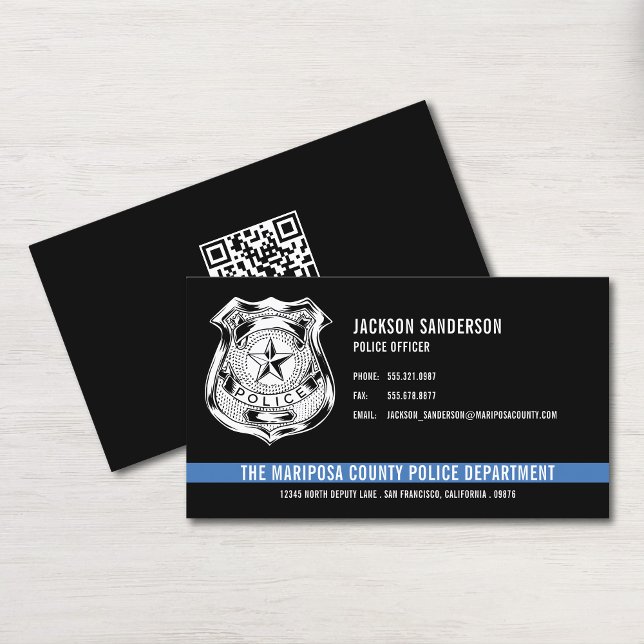 QR-Kodex für Rechtsdurchsetzung durch die Zollabte Visitenkarte (Custom Police Department Law Enforcement QR Code Business Card)