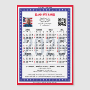 QR-Kodex-Kalender 2026 für patriotische politische Magnetkarte