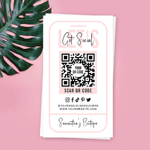 QR-Kodex Weiblich rosa Moderne Visitenkarte