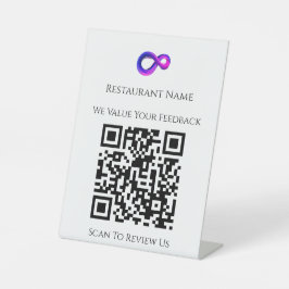QR-Kundenfeedback-Überprüfungsschild Sockelschild