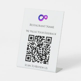 QR-Kundenfeedback-Überprüfungsschild Sockelschild