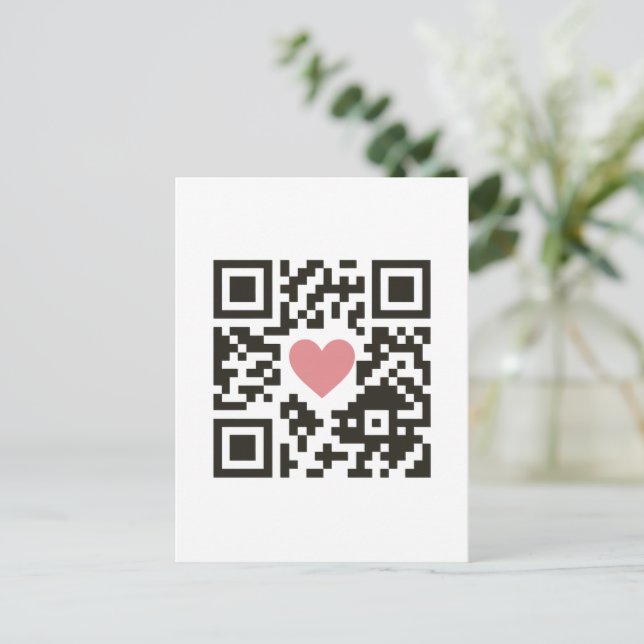 QR-Liebe Postkarte (Stehend Vorderseite)