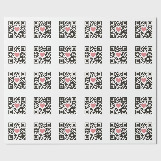 QR-Liebescode Geschenkpapier (Saum)