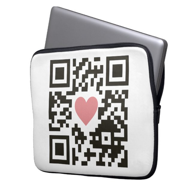 QR-Liebescode Laptopschutzhülle (Vorderseite Links)