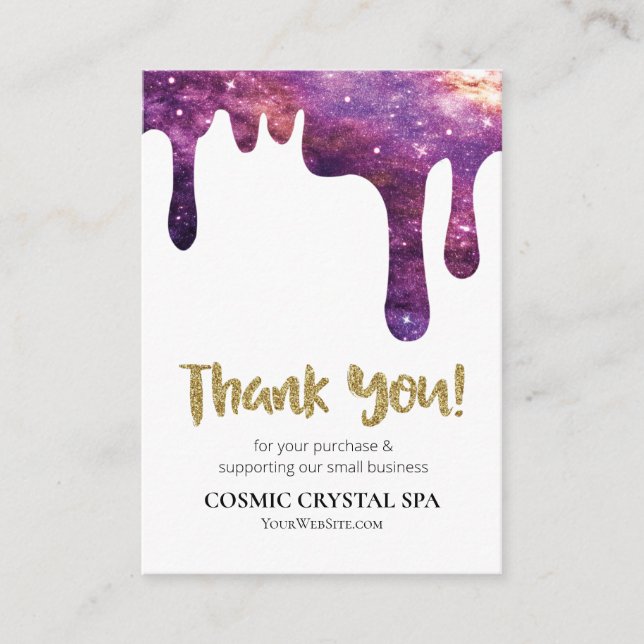 *~* QR LOGO COSMIC DANK IHNEN Überprüfung TROPFEN  Begleitkarte (Vorderseite)