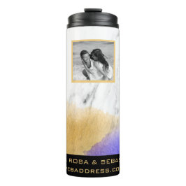 *~* QR LOGO COUPLE Foto Gold Lila Thermosbecher