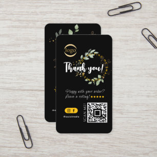 QR-Logo der Social Media Vielen Dank, Black Visitenkarte